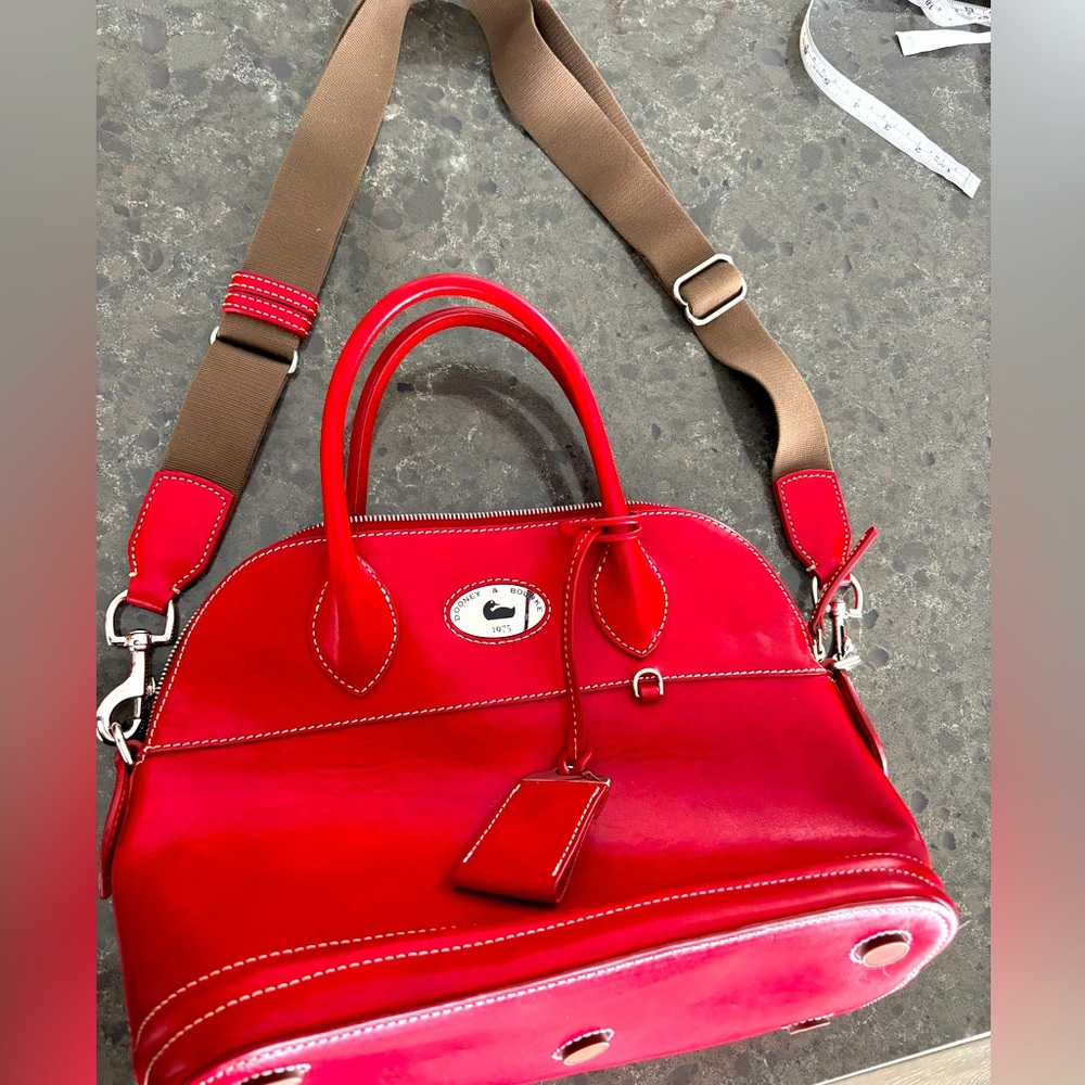 Dooney & Bourke Leather Messenger Red